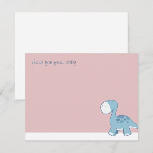 Little Blue Diplodocus | Flatte dank - Kaarten voo (Voorkant / Achterkant)