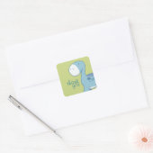 Little Blue Diplodocus | Vierkant Dank u Stickers (Envelop)