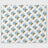 Little Blue Dragon Cadeaupapier (Vlak)