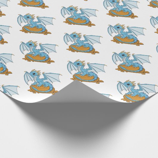 Little Blue Dragon Cadeaupapier (Hoek)
