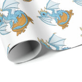 Little Blue Dragon Cadeaupapier (Rol Hoek)