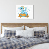 Little Blue Dragon Canvas Afdruk (Insitu (Slaapkamer))