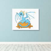 Little Blue Dragon Canvas Afdruk (Insitu (Houten vloer))