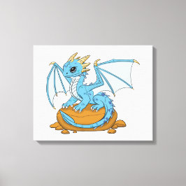 Little Blue Dragon Canvas Afdruk