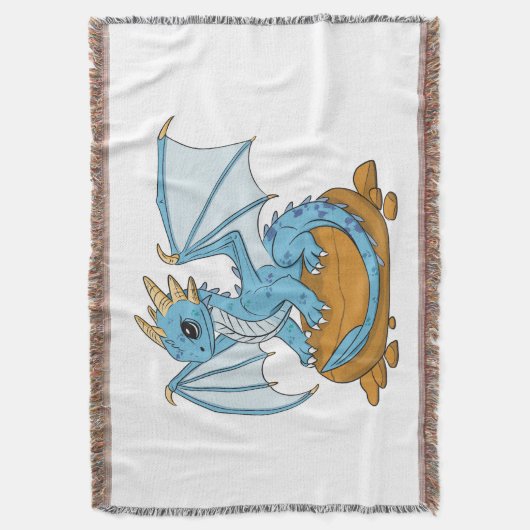 Little Blue Dragon Deken (Voorkant Verticaal)