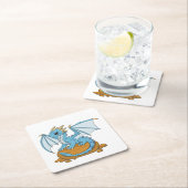 Little Blue Dragon Kartonnen Onderzetters (Insitu)