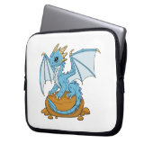 Little Blue Dragon Laptop Sleeve (Voorkant Links)
