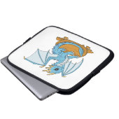 Little Blue Dragon Laptop Sleeve (Voorkant onderkant)
