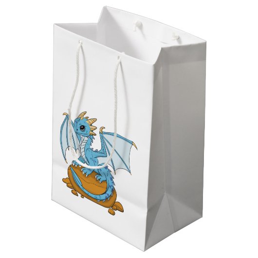 Little Blue Dragon Medium Cadeauzakje (Achterkant Gekanteld)