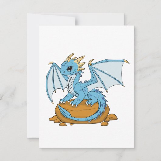 Little Blue Dragon RSVP Kaartje (Voorkant)
