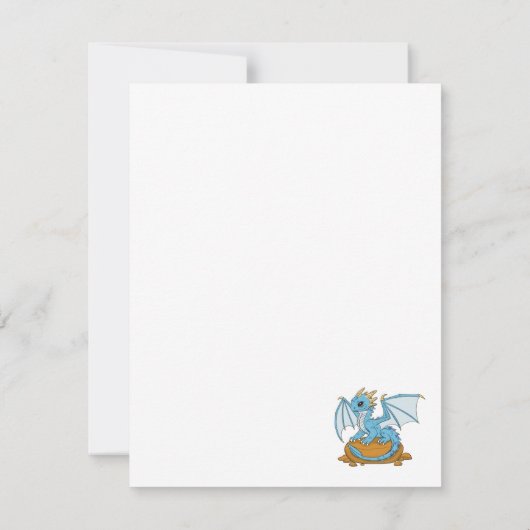 Little Blue Dragon RSVP Kaartje (Achterkant)