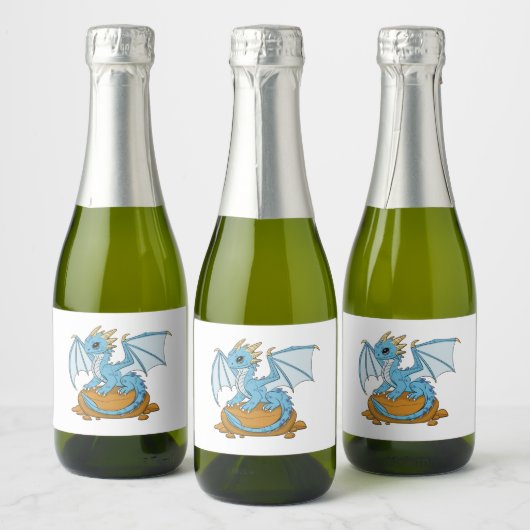 Little Blue Dragon Sparkling Wijnetiket (Flessen)