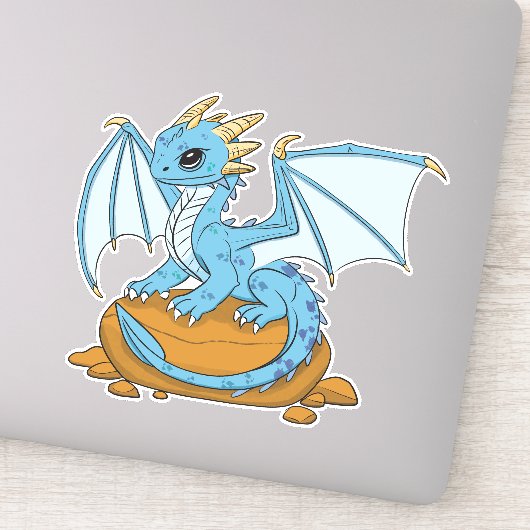 Little Blue Dragon Sticker (Detail)