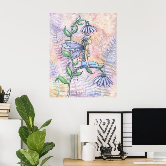 Little Blue Fairy Poster van Molly Harrison (Thuiskantoor)