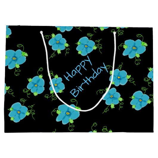 Little Blue Floral Large Cadeautasje (Achterkant)