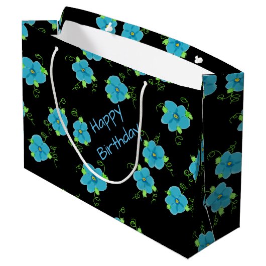 Little Blue Floral Large Cadeautasje (Achterkant Gekanteld)