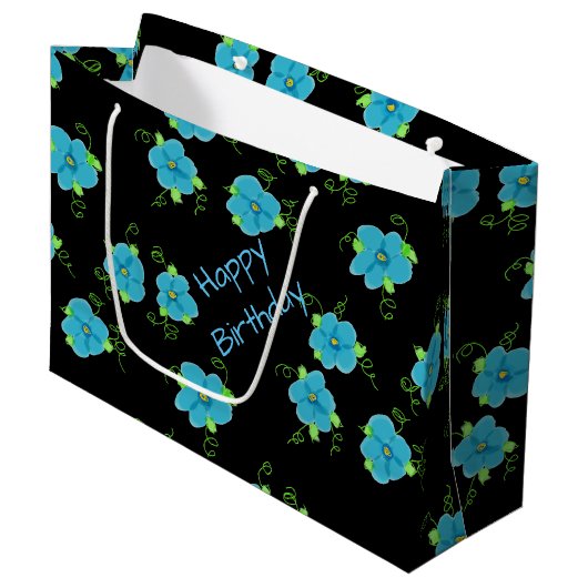 Little Blue Floral Large Cadeautasje (Voorkant Gekanteld)