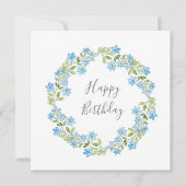 Little Blue Flowers Wreate Kaart (Voorkant)