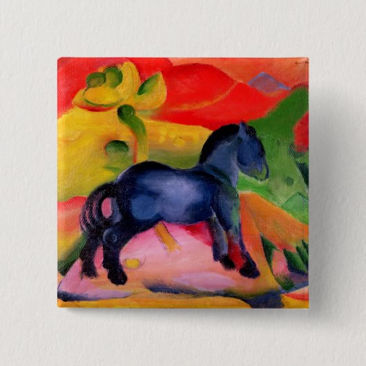 Little Blue Horse, 1912 Vierkante Button 5,1 Cm (Voorkant)