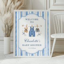 Little Blue Jean Baby Boy Shower Welkom poster