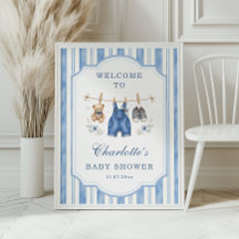 Little Blue Jean Baby Girl Shower Welkom poster