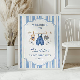 Little Blue Jean Baby Girl Shower Welkom poster