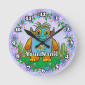 Little Blue Monster Ronde Klok (Voorkant)