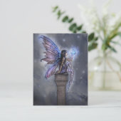 Little Blue Moon Fairy Fantasy Briefkaart (Staand voorkant)
