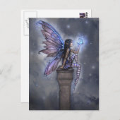 Little Blue Moon Fairy Fantasy Briefkaart (Voorkant / Achterkant)