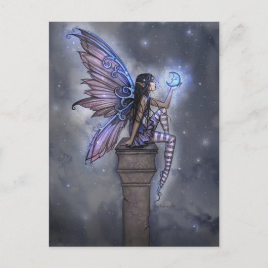 Little Blue Moon Fairy Fantasy Briefkaart (Voorkant)