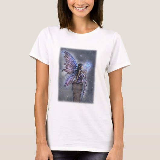 Little Blue Moon Magical Fairy Fantasy Art T-shirt (Voorkant)
