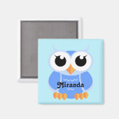"Little Blue Owl" - gepersonaliseerd Magneet (Voorkant / Achterkant)