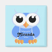 "Little Blue Owl" - gepersonaliseerd Magneet (Voorkant)