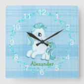 Little Blue Pony Nursery Wall klok (Voorkant)