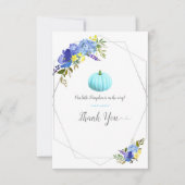 Little Blue Pumpkin Baby shower dank u Bedankkaart (Voorkant)