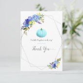 Little Blue Pumpkin Baby shower dank u Bedankkaart (Staand voorkant)