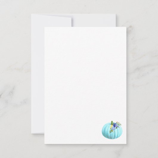 Little Blue Pumpkin Baby shower dank u Bedankkaart (Achterkant)