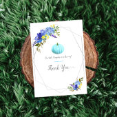 Little Blue Pumpkin Baby shower dank u Bedankkaart