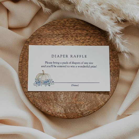 Little Blue Pumpkin Diaper Raffle-kaart Informatiekaartje