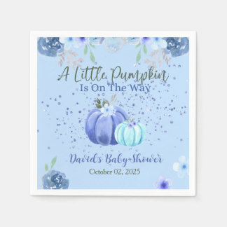 Little Blue Pumpkin Herfst Floral Baby shower Serv Servet