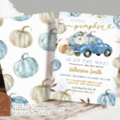 Little Blue Pumpkin Truck Baby shower Kaart