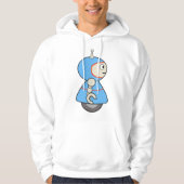 Little Blue Robot Mannen Hoodie (Voorkant)