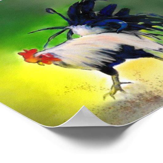 Little Blue Rooster Poster (Hoek)