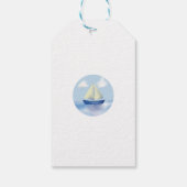 Little Blue Sail Boat Baby shower Cadeaulabel (Achterkant)