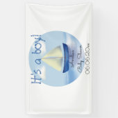 Little Blue Sailboat Boys Baby shower Spandoek (Verticaal)