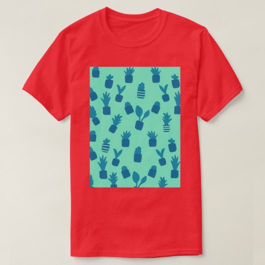 Little Blue Teracotta Plant Pots T-shirt (Design voorkant)