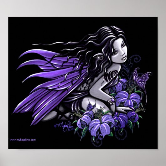 "Little Blue" Violet Butterfly Fairy Poster (Voorkant)