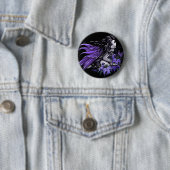 "Little Blue" Violet Lily Butterfly Fairy Button (In situ)