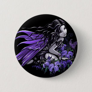"Little Blue" Violet Lily Butterfly Fairy Button
