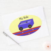 LIttle Blue Wagon Ovale Sticker (Envelop)